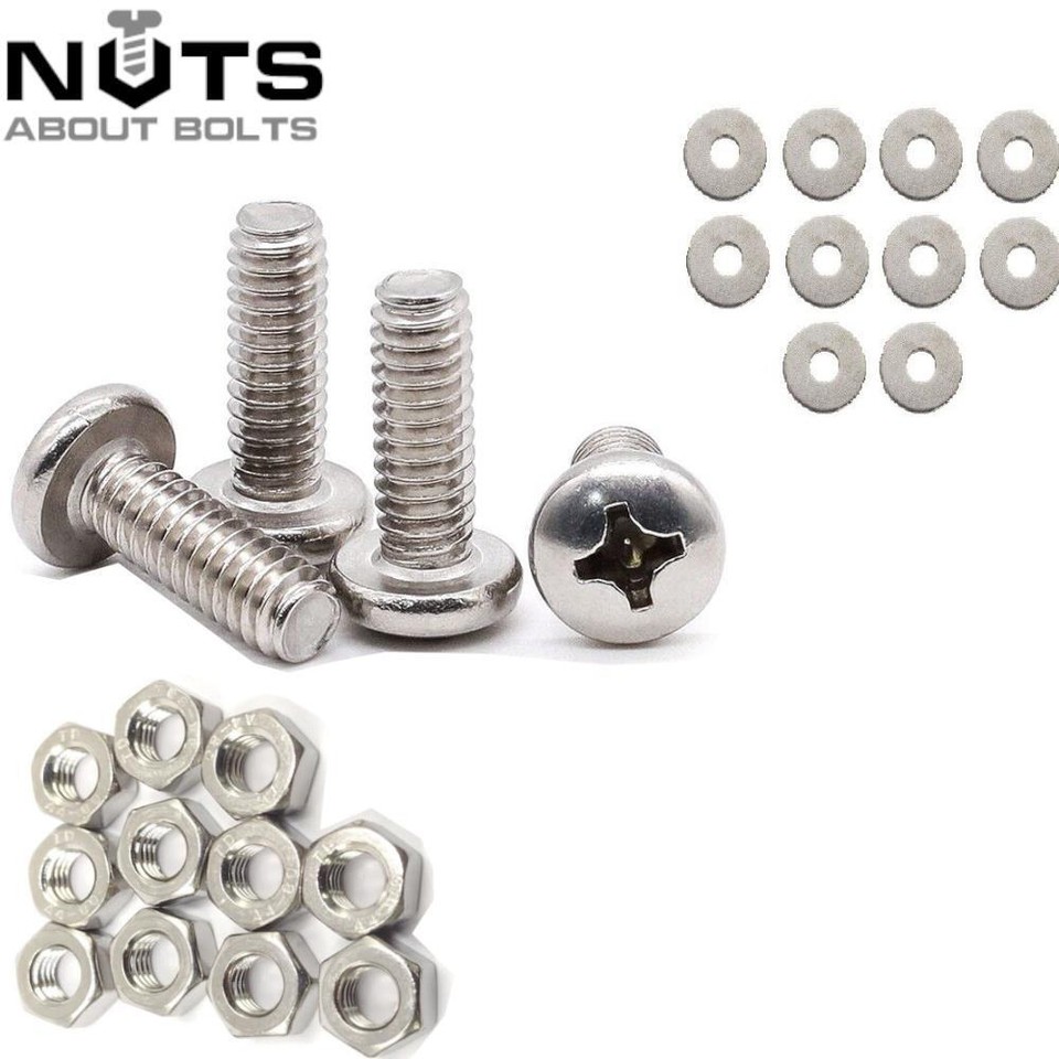 Bulloni Inox A2 M4 M5 M6 Viti A Macchina Testa Di Padella Scanalata M4 M5 M6 In Acciaio Inox A2 - Varie Lunghezze Viti Testa Bottone A Fessura