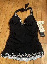 Profile by Gottex Women's Scoop Neck Shirred Tankini Swim Top Size 6