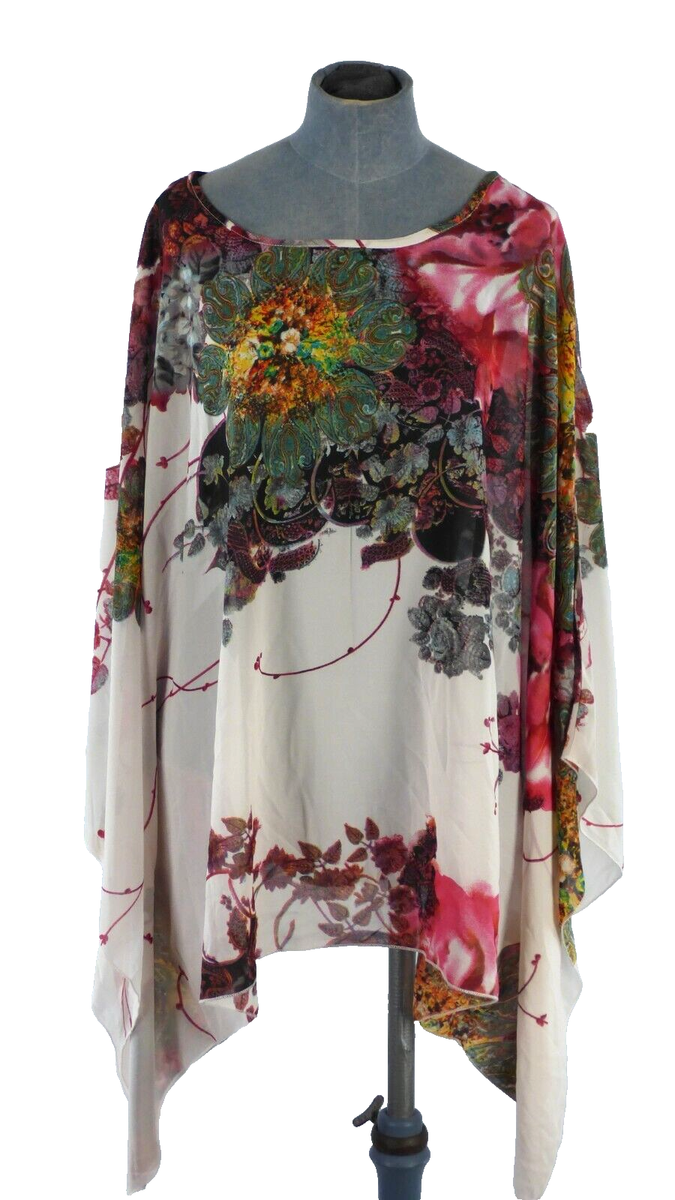Floral Blouse Tunic Top Oversized IZABEL London Asymmetric Hem