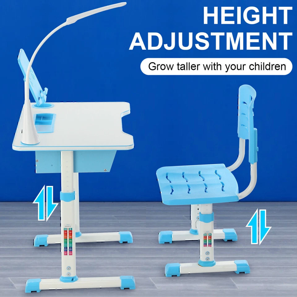 Kinderschreibtisch höhenverstellbar Jugendschreibtisch Schreibtisch mit Stuhl DE