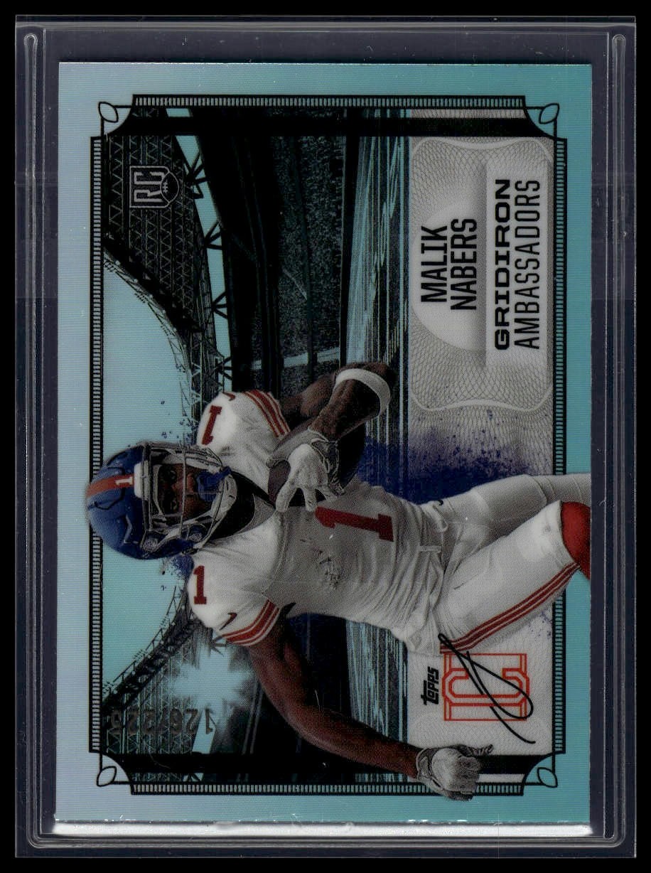 2024 Topps Signature Class #GA-6 Malik Nabers Gridiron Ambassadors Teal #/225