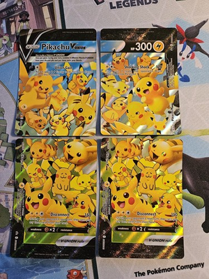 #ad Pokemon TCG Pikachu V UNION 4 Card Set SWSH Black Star Promo Complete NM $34.95