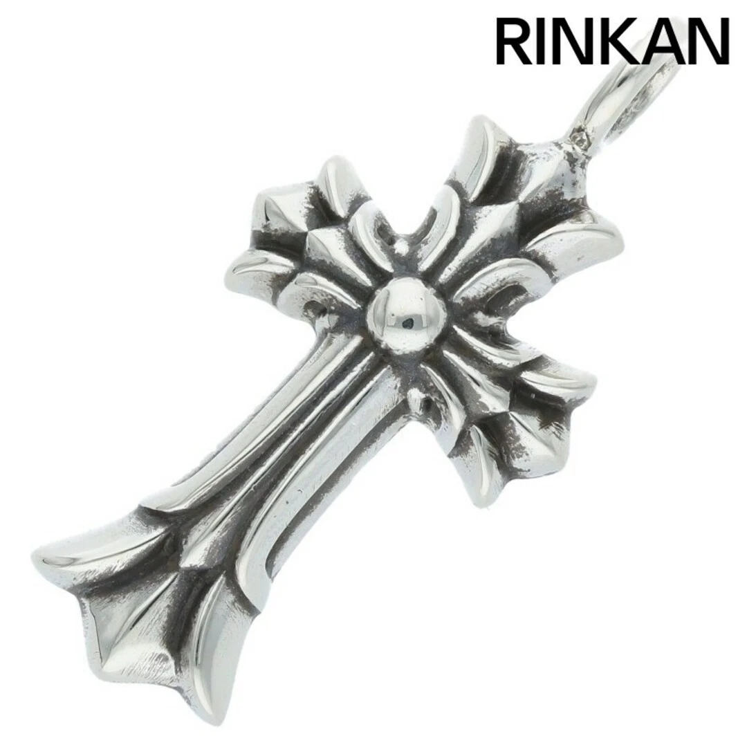 CHROME HEARTS Collana Top Uomo Cromo Cuori DBL CH CRS Doppia Croce Charm Argento Usato