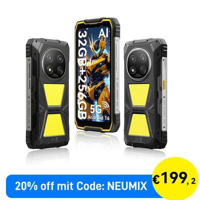 Blackview ROCK 2 Pro 5G Outdoor Smartphone 32GB+256GB Android 16 AI Handy NFC