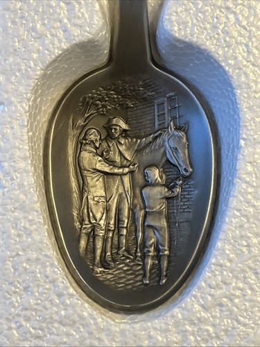 Franklin Mint Bicentennial Fine Pewter Spoon CAESAR RODNEY Revolutionary War - Picture 2 of 4