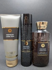 Bath & Body Works MIDNIGHT ADDICTION Fragrance Mist, Body Cream & Body Wash Set