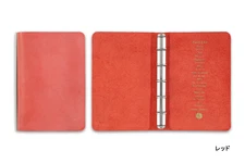 PLOTTER 5015 5-hole Ring Leather Binder Bridle mini 5 Size Red NEW JAPAN