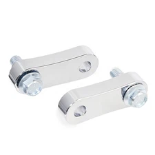 Black Passenger Foot Peg Riser Relocation Kit For Harley Softail 00-17 Fat Boy