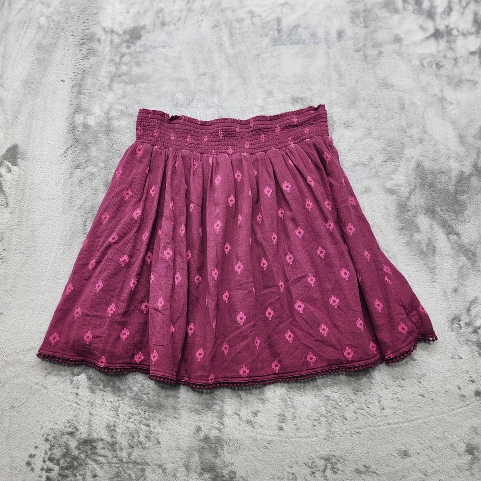 Old Navy Skirt Womens M Purple Plum & Get It Global Gauze Smocked Waist Pull On - Image 2 of 4