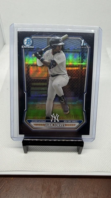 2026 Bowman Chrome Juan Torres Chrome Black Refractor 1st #BCP-75 /10 Yankees