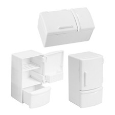 3pcs Miniature Dollhouse Fridge: 1:12 Mini Refrigerator Appliance Decoration
