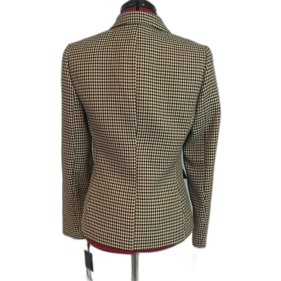 Blazer Tahari ASL para mujer talla 4 marrón/crema/negro pata de gallo mangas largas nuevo con etiquetas Foto 4 de 4