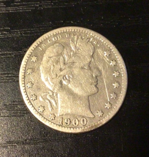 1900-O Barber Silver Quarter, F+ Details. Full LIBERTY! B74