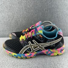 Asics Gel Noosa Tri 8 Running Shoes T356N Womens Size 9 Black Multicolor Rainbow