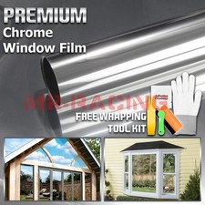 Silver Chrome Window Tint One Way Mirror Film Uv Heat Reflective Home Office Diy Silver Chrome Window Tint One Way Mirror Film Uv Heat Reflective Home Office Diy