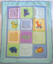 Safari Baby Comforter Quilt Blanket Lion Tiger Giraffe Bear Elephant 36 X 44