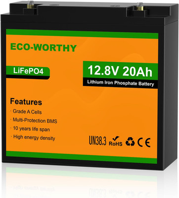12V 20Ah Lifepo4 Lithium Battery, 4000+ Deep Cycle Rechargeable Battery with BMS