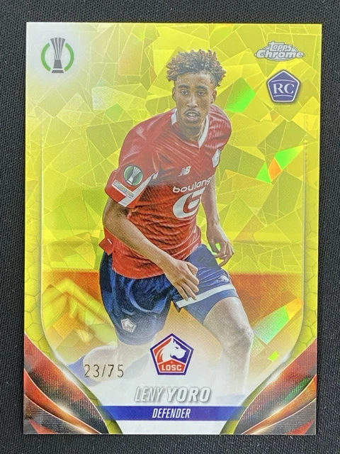 Leny Yoro 2023-24 Topps Chrome Sapphire UCC Yellow RC /75 #154
