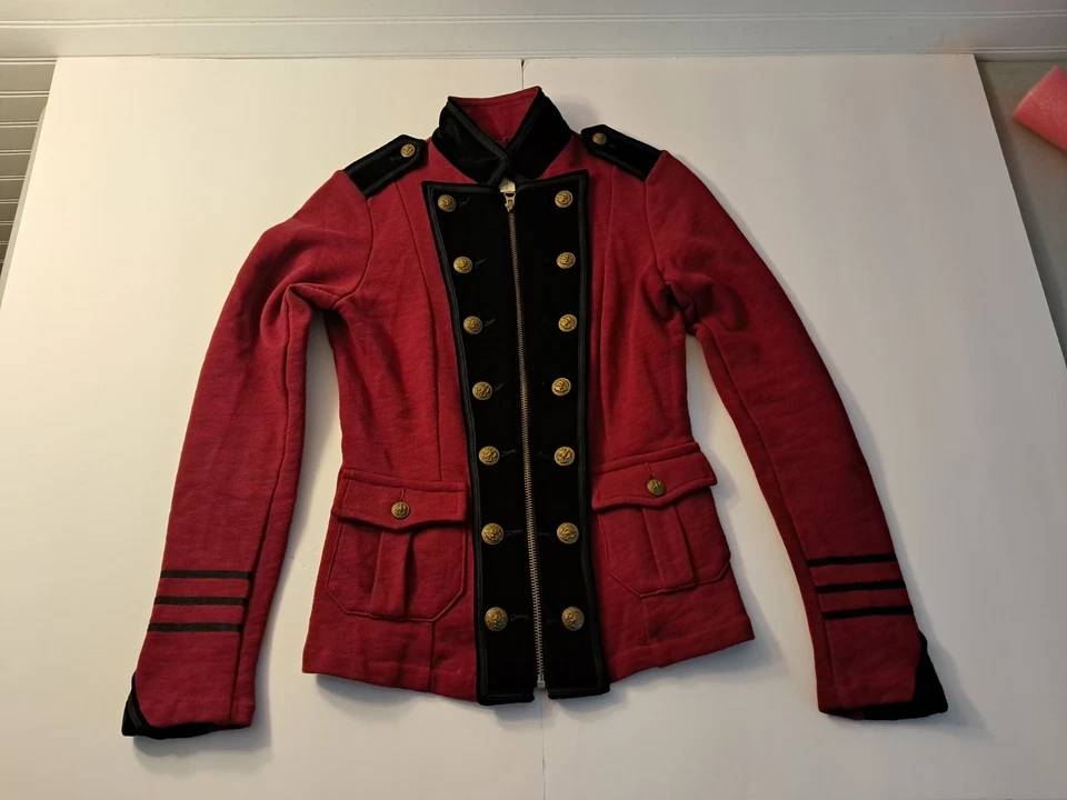 Ralph Lauren DENIM & SUPPLY RED BLACK GOLD BUTTON BAND MILITARY JACKET XS - Image 3 of 4