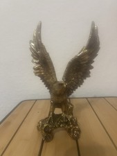 Adler Figur goldfarben mit ausgebreiteten Flügeln Deko Skulptur Greifvogel