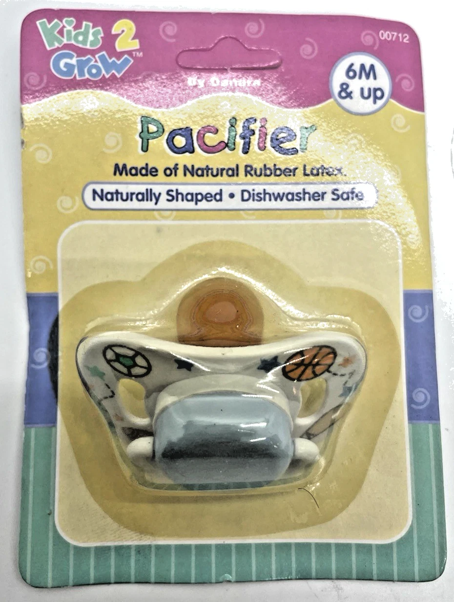 Pacifier Kids 2 Grow Latex Dishwasher Safe Naturally Shaped 6 Months and Up New