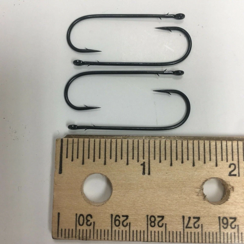 Daiichi Fly Tying High Carbon Fishing Hooks Black 100 pcs per Box 4331 Size 1/0 - Image 3 of 4