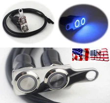 Blue LED Motorcycle Handlebar Switch Adjustable Mount Manual-Return Dual Buttons