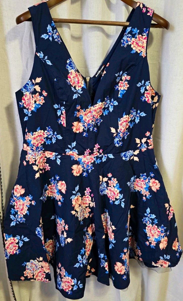 charlotte russe blue floral dress Women's for sale 4% spandex Made in