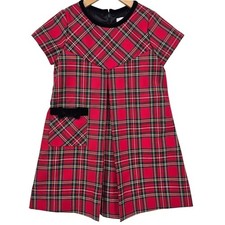 Florence Eiseman Girls 4 Tartan Plaid Dress With Pleat And Bow