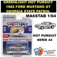Greenlight 1982 Ford Mustang Gt Georgia State Patrol Hot Pursuit 44 #43020-A Neu