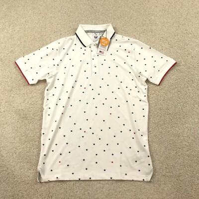 Puma Volition Skylight Polo Mens Small Stars White All Over Print New