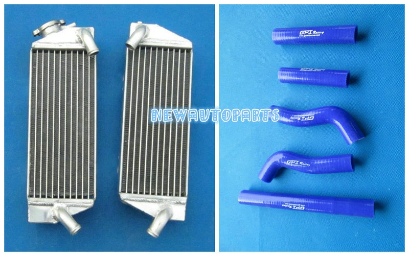 Radiador de aluminio rojo L&R + manguera para KTM 250SXF 250SX-F 250 SXF SX-F 2005-2006 Foto 2 de 4