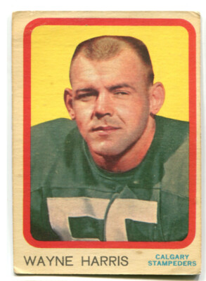 1963 Topps CFL Wayne Harris Card #19 Calgary Stampeders Arkansas