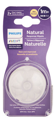 Philips Avent Natural Response Nipple Flow 3 1M+ 2 Ct. Baby Bottle