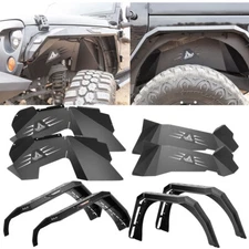 Fender Flares/Inner Fender Liners Black Steel For 2007-2018 Jeep Wrangler JK JKU