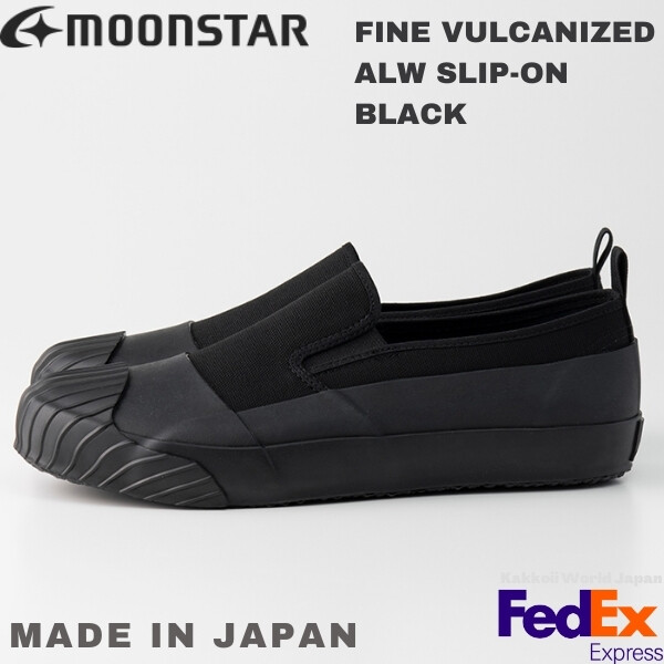 Moonstar FINE VULCANIZED Sneakers ALW SLIP-ON BLACK from Kurume