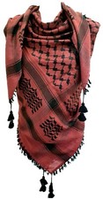 Unisex Burgundy Red Black Shemagh Head Scarf Neck Wrap Cotton Face Cover Army