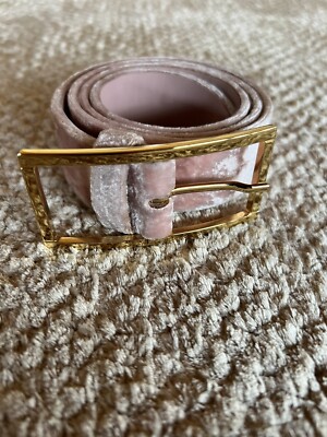 Elie Saab High Waist Pink Velvet Women's Belt S