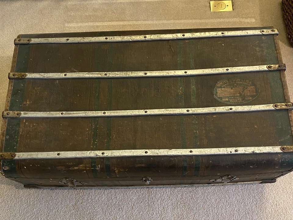 White Star Line, 1911 Doctor Stateroom Steamer Travel Trunk/Chest - Titanic Era! - Image 2 of 4