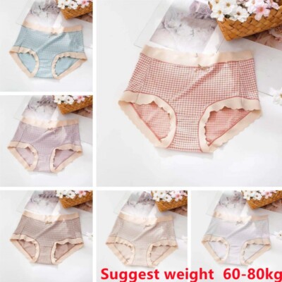 1 Stück Japanische Damen Slips Kariert Triangel Schleife Bikini Höschen Übergröße