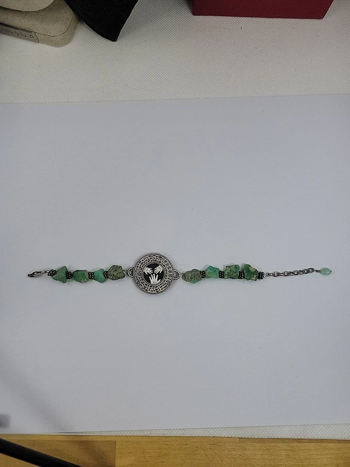 Pulsera DJ Freshie Wilson Estrin Mendes Plata de Ley 925 Foto Crisoprasa Foto 3 de 4