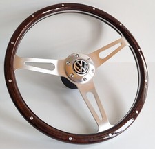 Steering Wheel Wood Chrome Fits For Vw Used T1 Bus Transporter Caravelle 50-67 Steering Wheel Wood Chrome Fits For Vw Used T1 Bus Transporter Caravelle 50-67