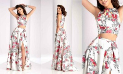 NWT 2 Piece Clarisse Long Dress 0 Evening Gown Prom Pageant Formal Homecoming