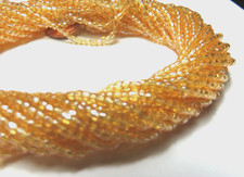 1 FULL HANK  LIGHT TOPAZ LUSTER  9/0 3-CUT  GLASS SEED BEADS  10 Strands