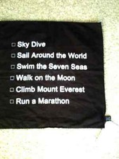 MENS HANDKERCHIEF "GOALS IN LIFE" 100 COTTON unused mint condition INSPIRATION