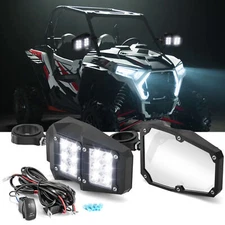 For Can-Am Maverick X3 Commander 1000 UTV Rear View Side Mirrors +LED Light Wire