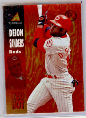 1995 Pinnacle Red Hot Insert Deion Sanders #RH22 CINCINNATI REDS