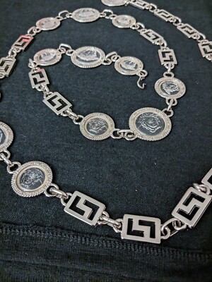 Iconic Vintage Gianni Versace Chain Belt with Medusa Medallion 90s