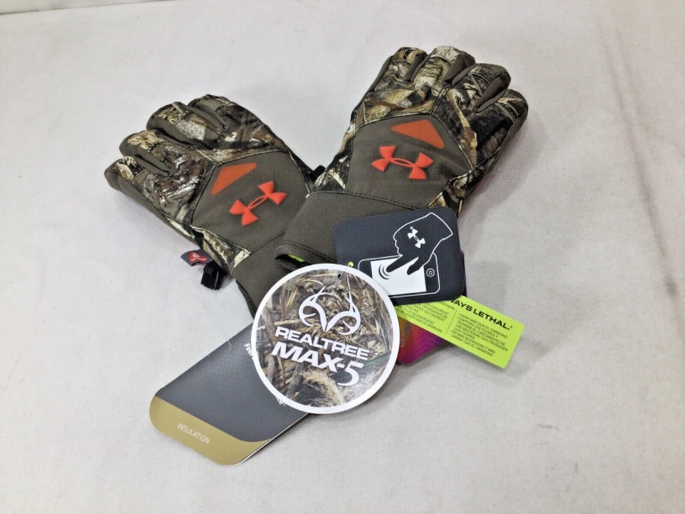 Under Armour Cold Gear Infrared RealTree Max5 Gloves Size Small Scent Control - Image 2 of 3