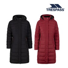 Trespass Womans Down Jacket Fleece Hood Long Length Bitsy